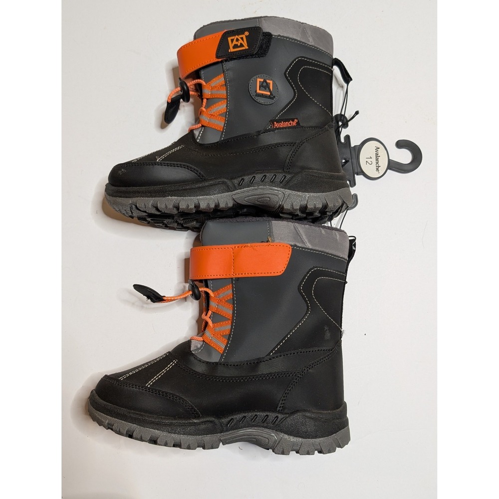 Avalanche Boys Snow Boots Size 12 Grey Black Orange Winter AV92243HB NEW